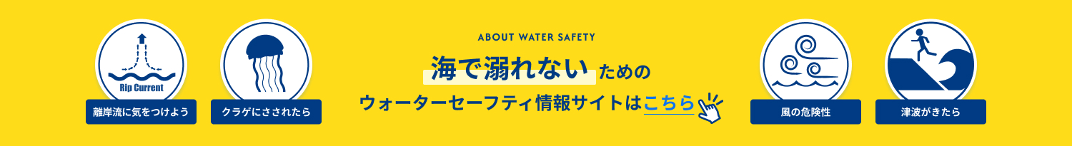 海で溺れないためのウォーターセーフティ情報サイトはこちら